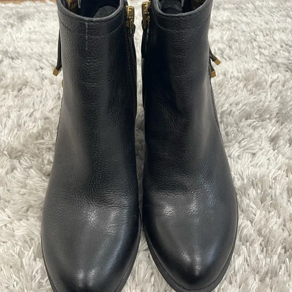 Franco Sarto Black Leather Ankle Boots Size 7.5 - Picture 3 of 5